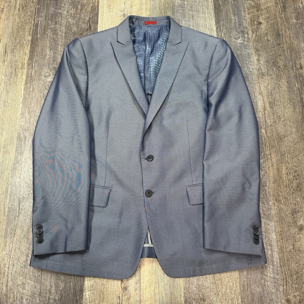 John Varvatos USA Men's Blazer Sport Coat Blue Gray‎ 44R Two Button Tailored Fit